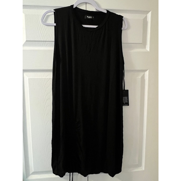 Women's Michael Lauren Black Sleeveless Dress w drawstrings front Size M NWT - Picture 2 of 10
